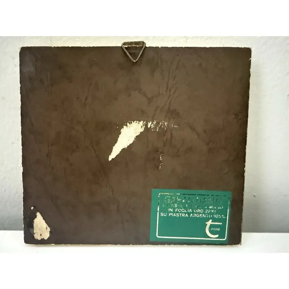 Vintage Roma Sparita Via Giulia Silver 925 Gold Leaf Italian Framed Art